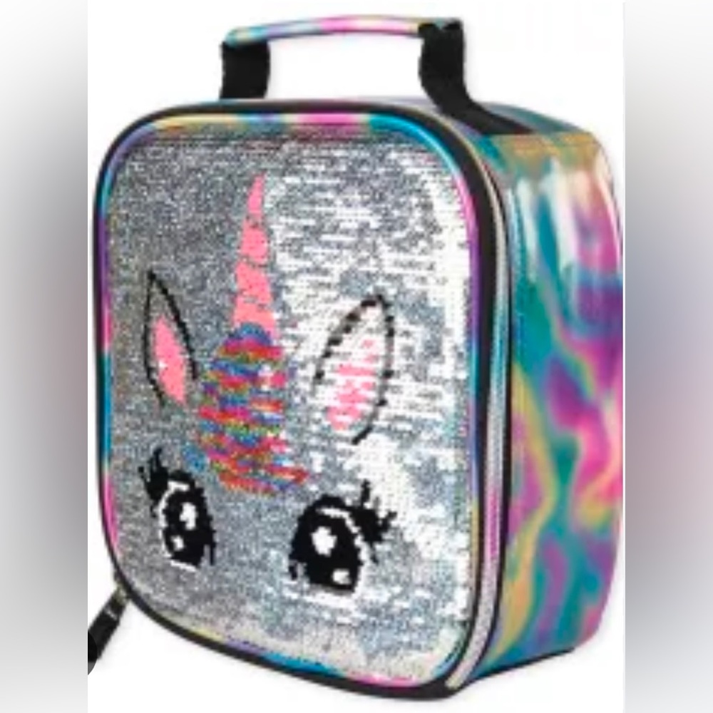 🦄 Girls Metallic Flip Sequin Unicorn Lunch Box 🦄